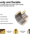 Half Inch Female To Three Eighths Inch Male Reducer Adapter Brass Pipe Fittings Water Hose Connector cross-section view