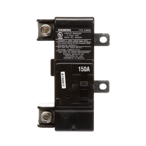 150 Amp Riser Main Breaker Kit For Load Centers MBK150A Replacement Main Breaker Assembly front view