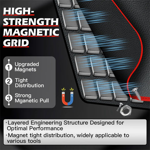 Magnetic Tool Mat With A 25 Lb Telescoping Magnetic Pickup Pen For Organizing Wrenches Screws Bolts Nuts And Small Metal Parts In The Shop Or Garage For Home