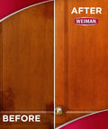 Heavy Wood Cabinet Cleaner Spray Brings Back Straight Up Shine With Zero Oily Mess For Kitchen Cupboards Furniture Tables Baseboards Trim Includes Plush Microfiber Rag Two Pack Sixteen Oz, before and after wood cabinet cleaning.