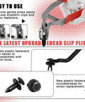 4-In-1 Car Trim Removal Tool Kit With Clip Pliers in use, red-handled design removing plastic fasteners and clips