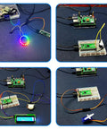 Raspberry Pi Pico Starter Kit With Breadboard I2C 1602 LCD Display Module And 9g Micro Servo displayed with wiring setup
