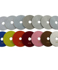 6 Inch Wet Diamond Polishing Pads 7 Step Set With Flexible Velcro Backing 3mm Thick Heavy Duty Pro Grade Discs displayed in grit order