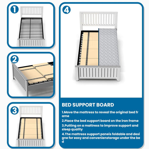 Hella Sturdy Folding Box Spring, Heavy Duty Wooden Mattress Foundation, Low Profile Bed Board, installation steps for 60 by 30 inches.