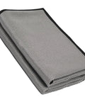 Two large gray microfiber cleaning towels (16 x 24 in) with fish-scale texture, lint-free for glass polishing and drying (2-pack)