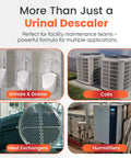 Image showing urinals, HVAC coils, heat exchangers, and humidifiers, highlighting multiple applications for urinal descaler.