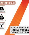 Top Shelf Ratchet Tie Down Straps 1 Inch By 10 Feet 4 Pack features bright orange weather resistant polyester straps.
