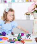 Child using 50 Color Polymer Clay Kit For Kids And Grownups Modeling Clay With Storage Box Oven Bake Clay Set Sculpting Tools And Accessories