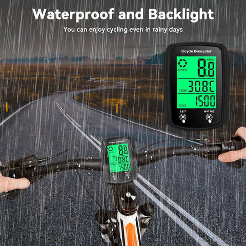 Wired Bike Computer With Touch Sensor For Road, Mountain And Folding Bikes, Waterproof Bicycle Speedometer And Odometer Displaying Speed In MPH And KMH On A Big Digital LCD Screen With Auto Wake Up Ride Ready