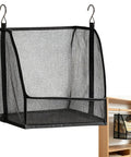 Hangable Closet Shelf Organizer With Soft Fabric Storage Bin to Safeguard Delicate Threads Tidy Dorm Rooms and Small Spaces, black mesh design.