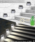 Solar Powered Outdoor Fence Lights 24 Pack Waterproof Stainless Steel Deck And Stair Lamps for Walkway Patio Garden Pathway
