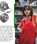 Single 102026 Hub Assembly Wheel Bearing Generation 3 with a mechanic in a workshop setting