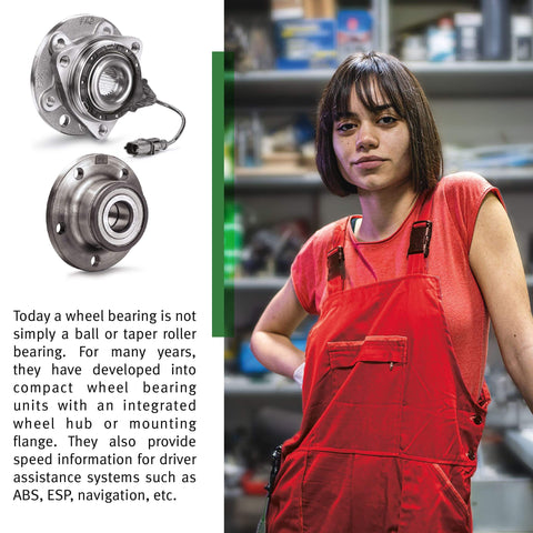 Single 102026 Hub Assembly Wheel Bearing Generation 3 with a mechanic in a workshop setting