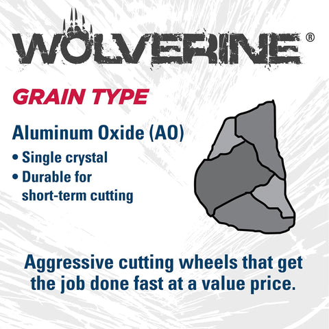 6 Inch Type 27 Grinding Wheel A24R One Quarter Inch Thick Open Arbor Seven Eighths Inch Bore Pack Of 10 graphic with aluminum oxide.
