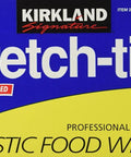 Pro Grade Plastic Food Wrap Roll With Extra Stretch And Strong Seal packaging, covers up to 3000 sq ft, for everyday kitchen use.