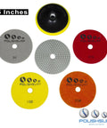5 Inch Diamond Polishing Pads Wet Dry Set For Quartz Marble Granite Concrete Countertops Includes Grit 50 100 200 400 800
