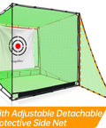 Heavy Duty 1 Inch Steel Frame Golf Driving Cage Net For Backyard Garage Setup And Indoor Simulator With Noise Reduction