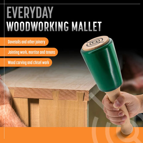15oz Wood Carving Mallet For Woodworking With Ergonomic Wooden Handle Reducing Hand Fatigue And Non Marring Urethane Head Protecting Tools Workhorse Chisel Hammer For Gouges Dovetails Mortises And Jointing