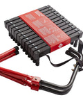 Folded Two Story Fire Escape Ladder For Home 14 Feet Long Steel Construction With Anti Slip Rungs And Stabilizers Black Heavy Duty