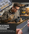 Person using Pro Grade M3 Threaded Inserts Kit For 3D Printing With Heat Set Inserts Bolts Nuts And 60W Digital Soldering Iron Kit