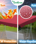 77x43 Swing Canopy Replacement Cover Burgundy Garden Patio Outdoor Top For Porch Swing With Scalloped Edge UV and Rain Protection