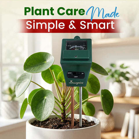 All In One Soil Tester For Moisture pH And Light With Battery Free Analog Meter And Stainless Steel Probe For Indoor And Outdoor Gardening And Lawn Care No Guesswork in potted plant