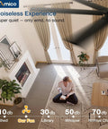 Living room with 100 Inch Ceiling Fan Without Lights With Remote Control For Indoor Outdoor Use Reversible 6 Blade Industrial Black Ceiling Fan