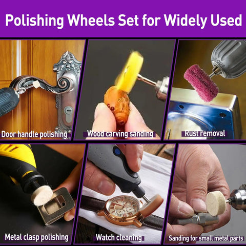 Polishing Bits and Buffing Wheels Kit for Rotary Tool With 114 Piece Set and One Eighth Inch Shank Includes Three Polishing Compounds Pro Grade examples