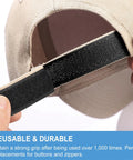 Close-up of Heavy Duty Sew On Hook And Loop Strips 3 Inch By 7 Foot Non Adhesive Roll on a hat strap