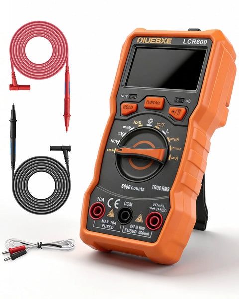6000-Count Auto-Ranging LCR Meter Multimeter With Inductance Capacitance And Resistance Testing for DIY electronics, tools shown