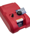 EPA Certified Six Gallon Portable Fuel Tank For Boats Red With Built-In Vacuum Vent Valve No Manual Venting Needed