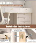 Installation instructions for Gorgeous Champagne Gold Crystal Floral Cabinet Knobs One And Three Eighths Inch Drawer Pulls 2 Pack.
