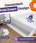 Convenient Fold Down Design of Keep Lil Ones Snuggled With This Smooth Swing Down Toddler Bed Rail, showing locking mechanism.