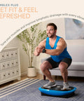 Man exercising on Rumblex Plus 4D Vibration Plate Exercise Machine with Whole Body Vibration in a home setting
