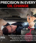 Mechanic installing M14x1.5MM Stainless Steel Oil Drain Plug No Mess Quick Install Made In USA under vehicle