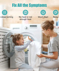 Mother and child using upgraded 4392065 dryer repair kit DIY friendly with 691366 idler pulley, 341241 belt, 349241t roller.