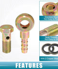 Turbo Brake Line Bolt Adapter Kit With Washers For Cars M10x1.25 Thread 30x15mm Ball Head Screw 8mm OD shown