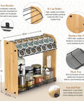 Large Capacity K Cup Holder And Coffee Pod Organizer In Natural Bamboo, holds 49 pods, with mesh tray in kitchen setting