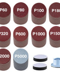4 In 1 Resin Sander Kit With 203 Piece Set 2 Inch Hook And Loop Sandpapers Discs With Grits P60 to P5000 and Buffing Pads