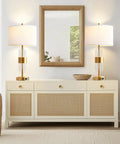 Room setup with Dope Gold Table Lamp Set Of 2 With USB A And USB C Ports, Touch Control, on modern cabinet