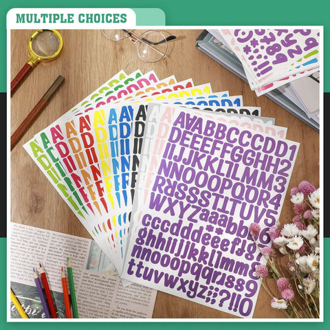 Alphabet And Number Sticker Set 24 Sheets Waterproof Vinyl Decals With 2316 Pieces Self Adhesive For Mailboxes Notebooks Signs Decor