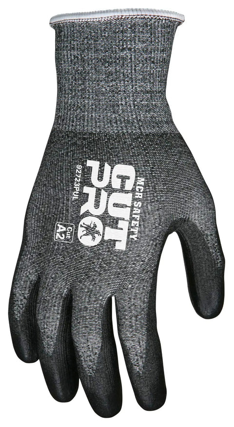 HyperMax 13 Gauge Cut Pro Work Glove with Polyurethane Coated Palm and Fingers, Medium, Seamless Salt and Pepper Shell