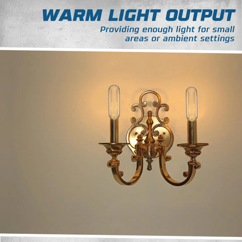 Dope 12 Pack T6 Tubular Incandescent Bulbs 25W Dimmable Warm White 2700K 180 Lumens Clear Glass E12 Candelabra Base in wall sconce