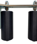 Heavy Duty 6 Inch Black L Shape Gate Guide Roller With Rear Post Bracket Universal Mount And Dual Nylon Rollers For Sliding Gates Keeps Your Gate On Track And Prevents It From Falling Off The Track Easy Install front view