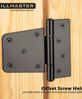 3.5 Inch Heavy Duty Gate Hinges Black Strap Hinges for Indoor Outdoor Use mounted on wooden surface