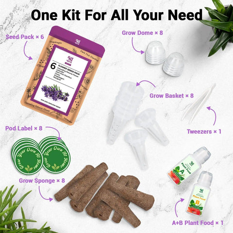 Hydroponic Flower Seed Pods Kit With 8 Pods And 600 Plus Non GMO Heirloom Seeds Including Marigold Lavender Petunia Dark Pink Dianthus Clover And Snapdragon For Easy Indoor Or Outdoor Garden Growing.