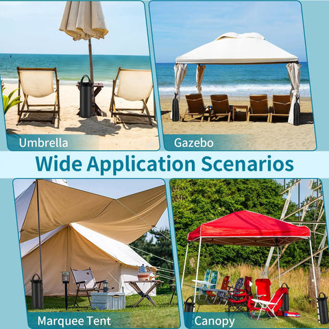 Four Heavy Duty Sand Bags For Canopy And Gazebo Legs Extra Large 6 By 20 Inch Sand Bags Without Sand in use with shelters