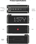 Product specifications for Magnetic Golf GPS Speaker With 20W Woofer And 10W Tweeter, includes dimensions and features.