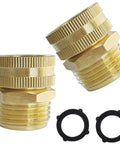 Brass Garden Swivel Pipe Fitting 3/4 GHT Female To 3/4 GHT Male Hose Adapter, Leak-Proof, Easy Hookup Hose Connector, Heavy-Duty, Corrosion-Resistant, Pack Of 2; brass hose adapters and gaskets