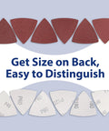 150 Piece Triangle Sanding Pads Set For Oscillating Multi Tool 3 Inch And One Eighth Hook And Loop Discs With 40 60 80 120 180 240 Grit